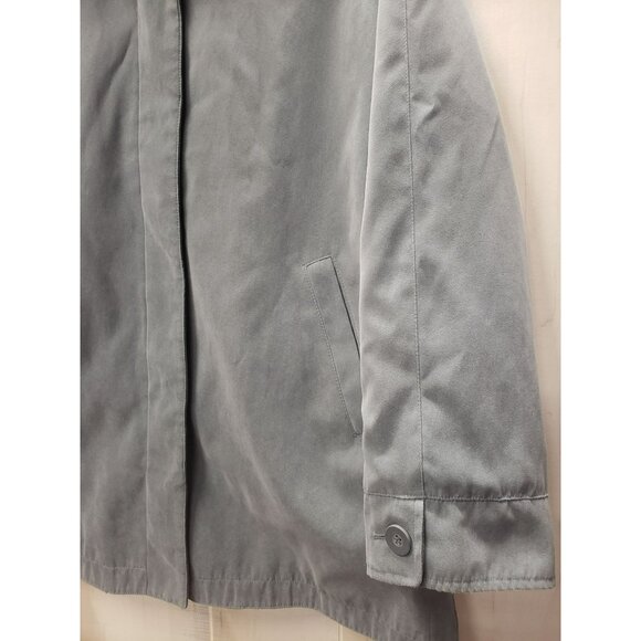 London Fog Gray Polyester Jacket, L, Double layer collar, Pockets, Button Cuffs - Picture 4 of 9